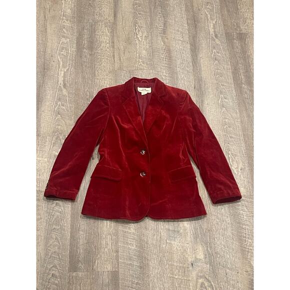 New Territories Vintage RED Velvet Blazer Size 5 Made In Japan - Picture 5 of 11